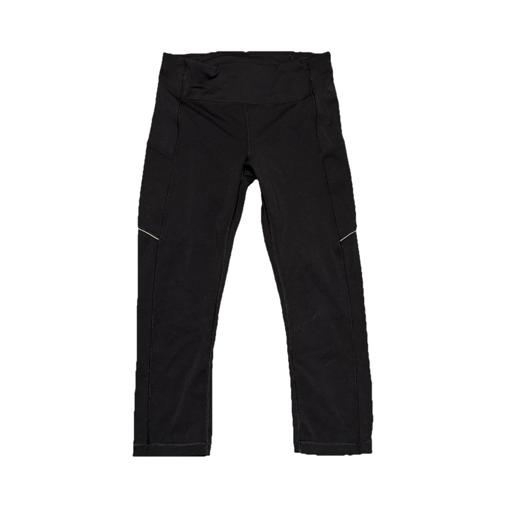 Lululemon Women's Size 6 Black High Waisted Cropped Pull On Leggings - Picture 2 of 8